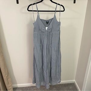 Flowy Steel Blue Maxi Dress
